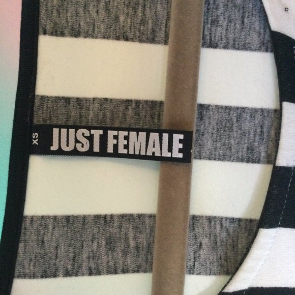 JUST FEMALE black/white stripes dress  - NEW - Picture 4 of 6